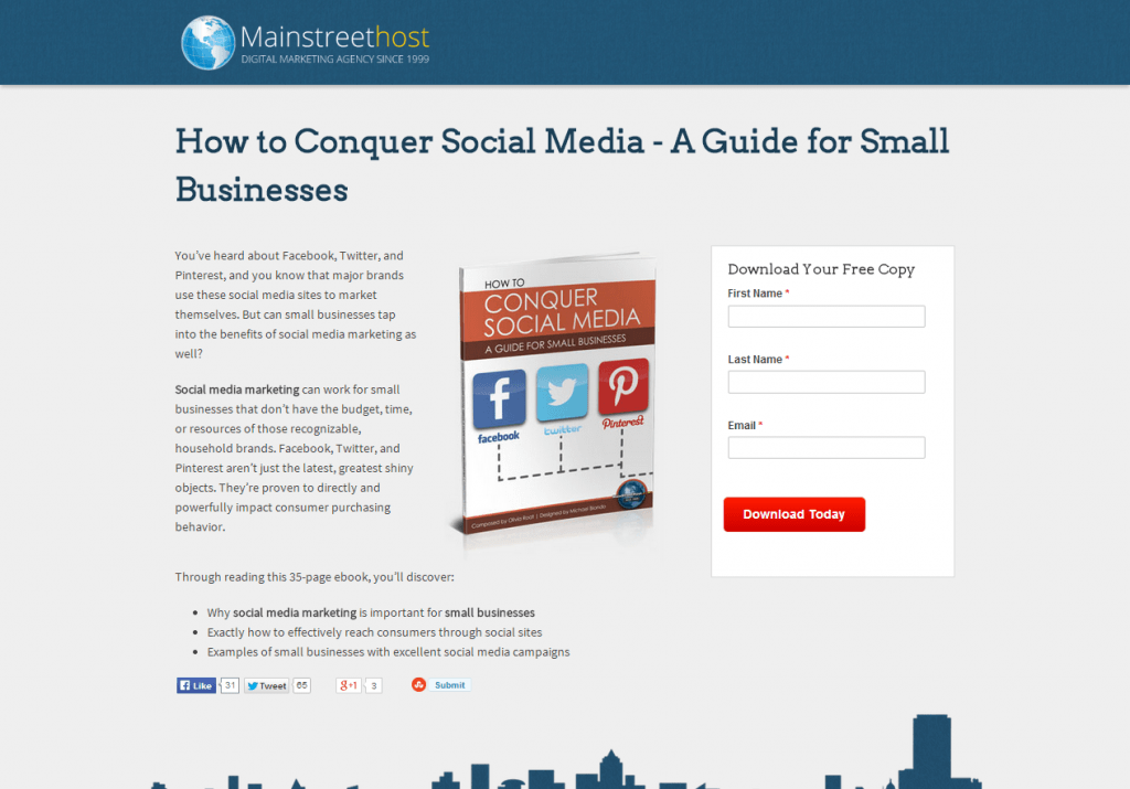 Landing Page Example - How to Conquer Social Media A Free Guide Landing Page Example - How to Conquer Social Media A Free Guide
