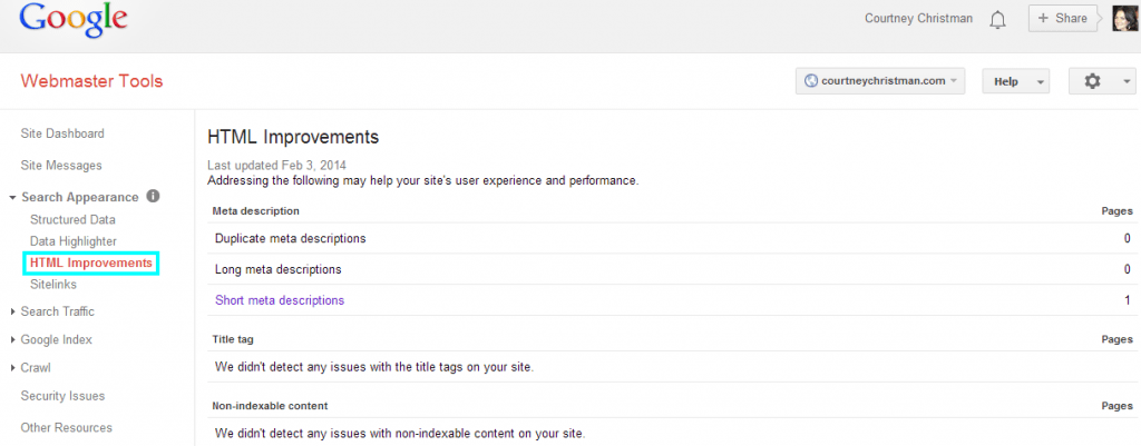 Webmaster Tools HTML Improvements Webmaster Tools HTML Improvements