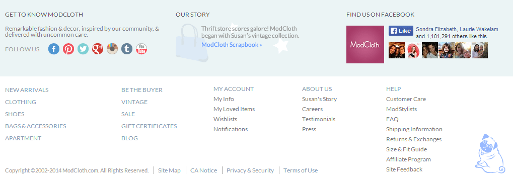 ModCloth Social Media Navigation ModCloth Social Media Navigation