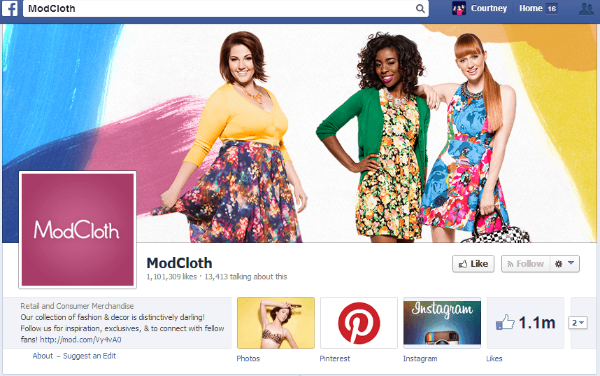 ModCloth Facebook Navigation ModCloth Facebook Navigation