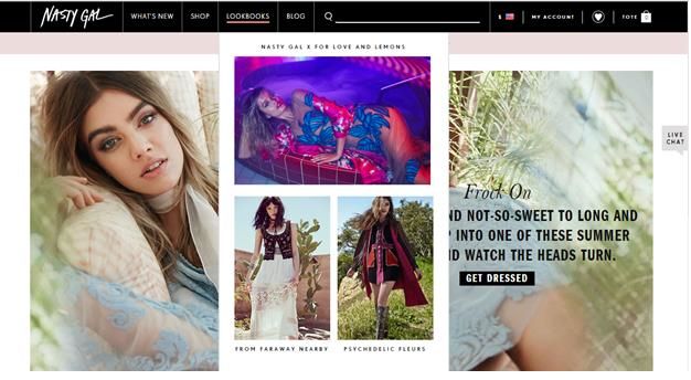 Nasty Gal Homepage