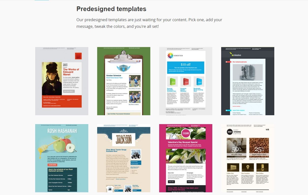 Mailchimp Predesigned Email Templates Mailchimp Predesigned Email Templates