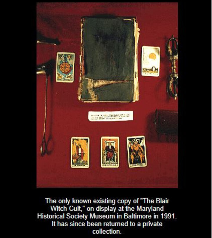 The only known existing copy of "The Blair Witch Cult," on display at the Maryland Historical Society Museum in Baltimore in 1991. It has since been returned to a private collection.